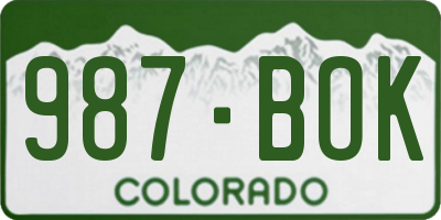 CO license plate 987BOK