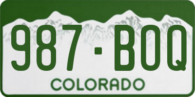 CO license plate 987BOQ