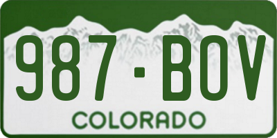 CO license plate 987BOV