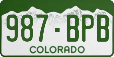 CO license plate 987BPB
