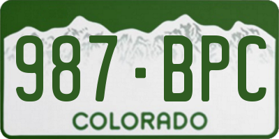 CO license plate 987BPC