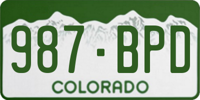 CO license plate 987BPD
