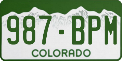 CO license plate 987BPM