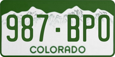 CO license plate 987BPO