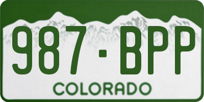 CO license plate 987BPP