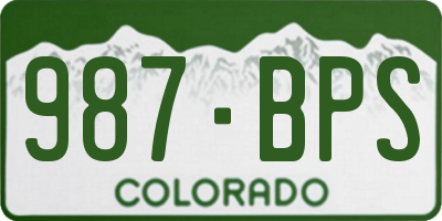 CO license plate 987BPS