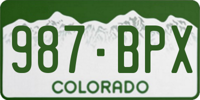 CO license plate 987BPX