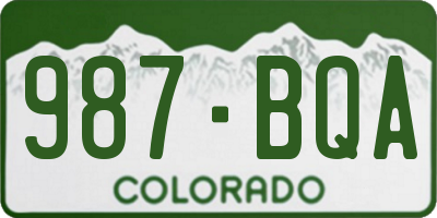 CO license plate 987BQA