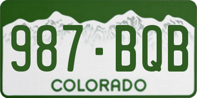 CO license plate 987BQB