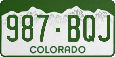 CO license plate 987BQJ