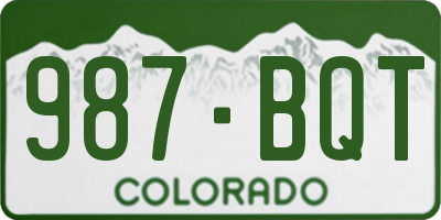 CO license plate 987BQT