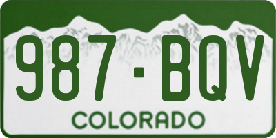 CO license plate 987BQV
