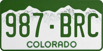 CO license plate 987BRC