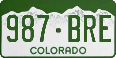 CO license plate 987BRE