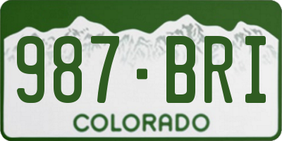 CO license plate 987BRI
