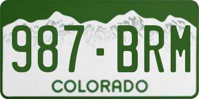 CO license plate 987BRM