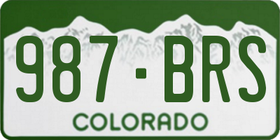 CO license plate 987BRS
