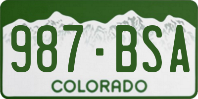 CO license plate 987BSA