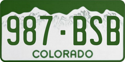 CO license plate 987BSB