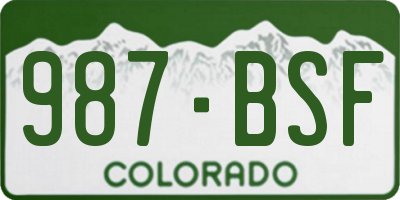 CO license plate 987BSF