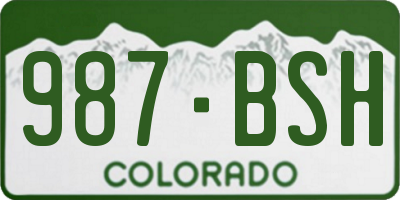 CO license plate 987BSH