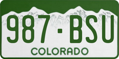CO license plate 987BSU