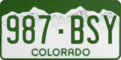 CO license plate 987BSY