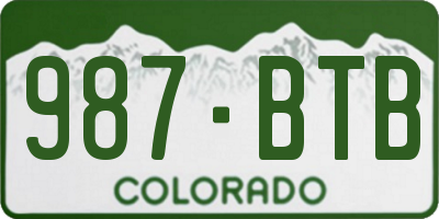 CO license plate 987BTB
