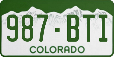 CO license plate 987BTI