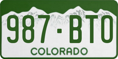 CO license plate 987BTO