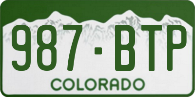 CO license plate 987BTP