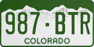 CO license plate 987BTR