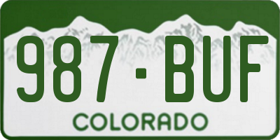 CO license plate 987BUF