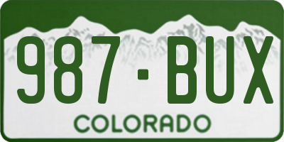CO license plate 987BUX