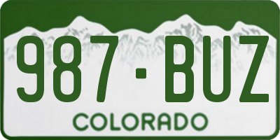 CO license plate 987BUZ
