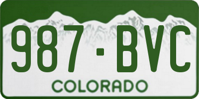 CO license plate 987BVC