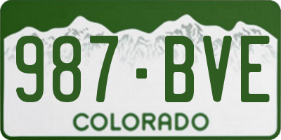 CO license plate 987BVE