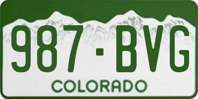 CO license plate 987BVG
