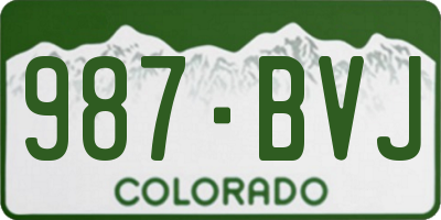 CO license plate 987BVJ