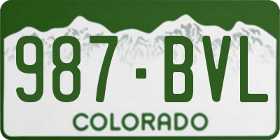 CO license plate 987BVL