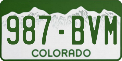 CO license plate 987BVM