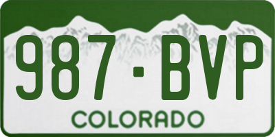 CO license plate 987BVP