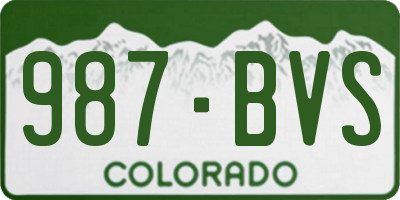 CO license plate 987BVS