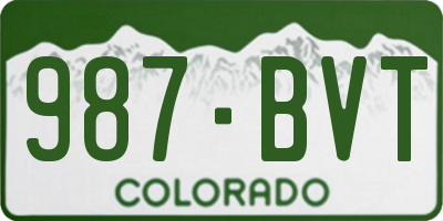 CO license plate 987BVT