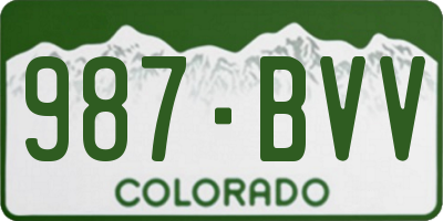 CO license plate 987BVV