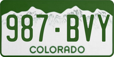 CO license plate 987BVY