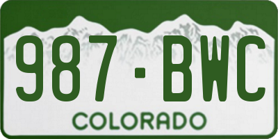 CO license plate 987BWC