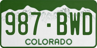 CO license plate 987BWD