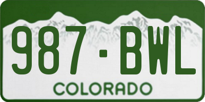 CO license plate 987BWL