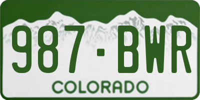 CO license plate 987BWR